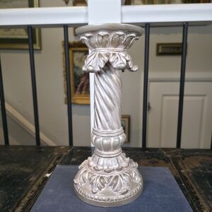 Vintage Home Interiors Barley Twist Pillar Candle Holder 6.5" Resin 2003